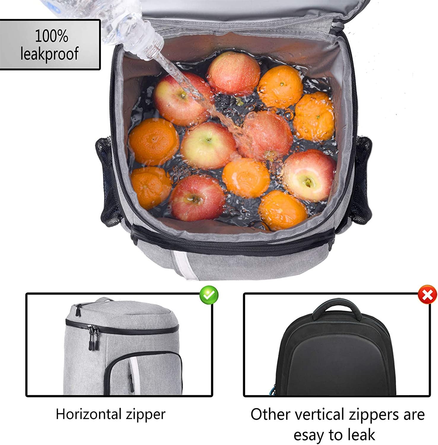 Insulated Leakproof Backpack Cooler Bag for Men and Women - 30 Can Capacity