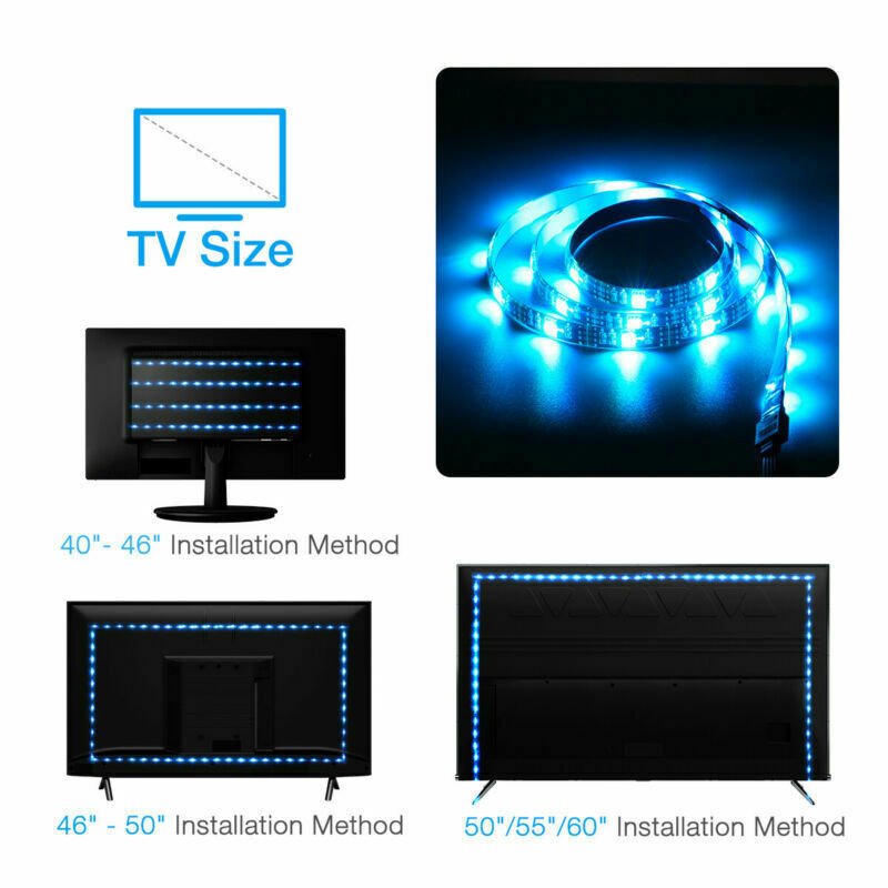 4x50CM USB 5V RGB LED Strip Background Light Remote Kit For TV Computer Lamp - Open Market .Co - 