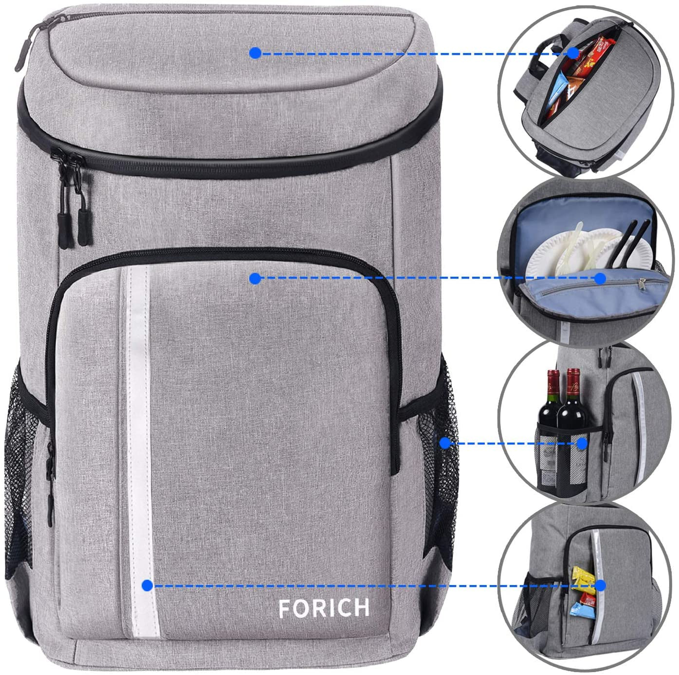 Insulated Leakproof Backpack Cooler Bag for Men and Women - 30 Can Capacity