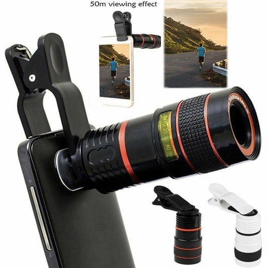 HD 8X Clip On Optical Zoom Telescope Camera Lens For Universal Mobile Cell Phone Open Market .Co