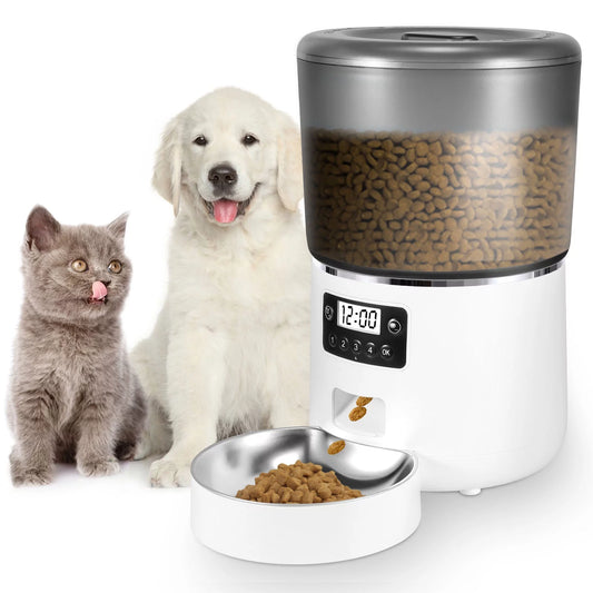 Professional product title: ```4L Dual Power Automatic Pet Feeder with Controlled Meal Dispensing for Cats and Dogs```