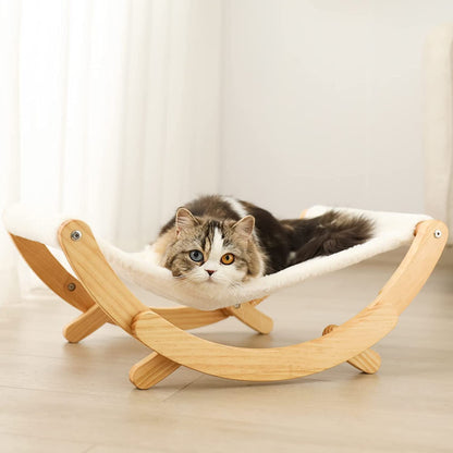 Cat Hammock, New Moon Cat Swing Chair, Elevated Cat Bed for Indoor Cats, Cat Furniture Gift for Cat or Small Dog, Upgrade White - Open Market .Co - 