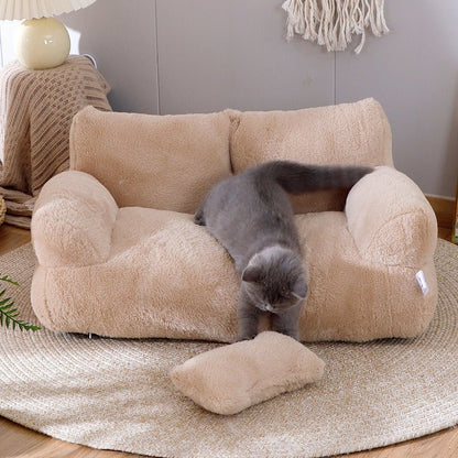 Cozy Plush Pet Sofa Bed for Small to Medium Dogs and Cats, Luxury Winter Warm Cat Nest - Pet Supplies - Open Market .Co - 