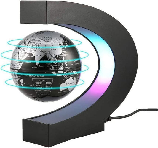 Magnetic Levitating Globe With LED Light - For Kids Adults Learning - 3.5 Inch Floating Globe Decor, Perfect Cool Gift In Office Home - Open Market .Co - 