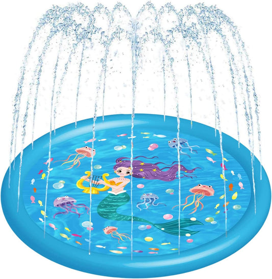 Outdoor Kids Splash Pad 3 - In - 1 Water Toy Gift for Toddlers, Preschoolers - 60" Play Mat for Boys and Girls - Open Market .Co - 